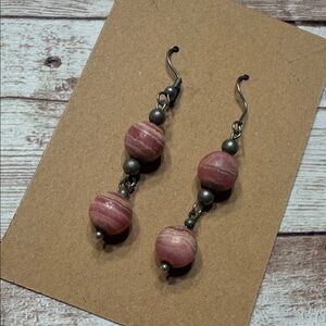 Rhodochrosite Stones of Compassion Pink Stones Earrings